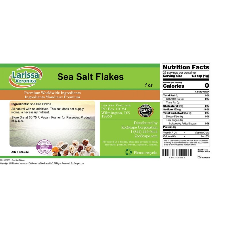Sea Salt Flakes (1 oz, ZIN: 526233)