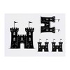 4 x 'Castle with Flags' Temporary Tattoos - Water Resistant,