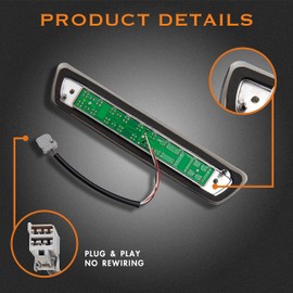 Cxdar Third 3rd Brake Light, LED High Mount Stop Light for 2009-2014 Ford F150, 10-14 Lincoln Mark LT, Rear Center Cab Roof Tail Cargo Lamp, DOES NOT FIT SVT Raptor & Models with Hill Descent Control