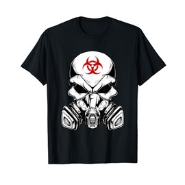 Biohazard Skull With Gas Mask - Creepy Evil Skull Tattoo T-Shirt