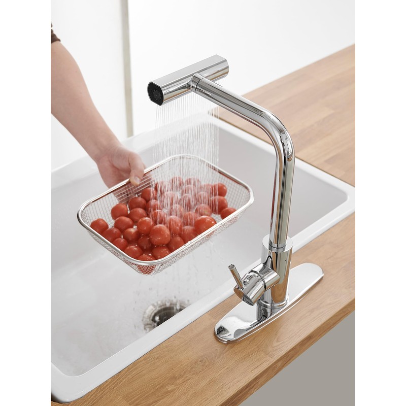 Kitchen Faucets with Pull Down Sprayer,Waterfall Kitchen Sink Faucet,Commercial Utility