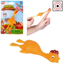 Zugar Land Yellow Chicken Finger Fun Slingshot 4.5" (2 Pack) Stretchy Flying Finger Catapult Yellow Rubber Sling Shot Funny Gag Chicken Party Favor (2 Chicken)