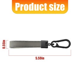 KHGUZ Genuine Leather Car Keychain, Vehicle Key Fob Chain Holder with 4 D-Rings 1 Screwdriver, Universal Auto Accessories(Gray)