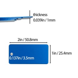 StayMax Aluminum Engraving Blanks Rectangle Blank Tags 1 Inch x 2 Inch 25 Pack (Blue)