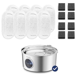 PawsPik Replacement Filters for PawsPik Stainless Steel Dog Water Fountain, 1.8-Gal, 8 - Pack