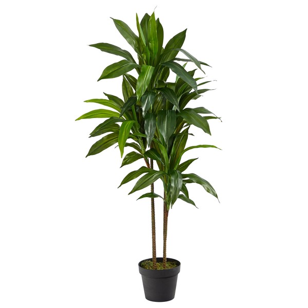 Nearly Natural 48in. Dracaena Silk (Real Touch) Artificial Plant, 48", Green