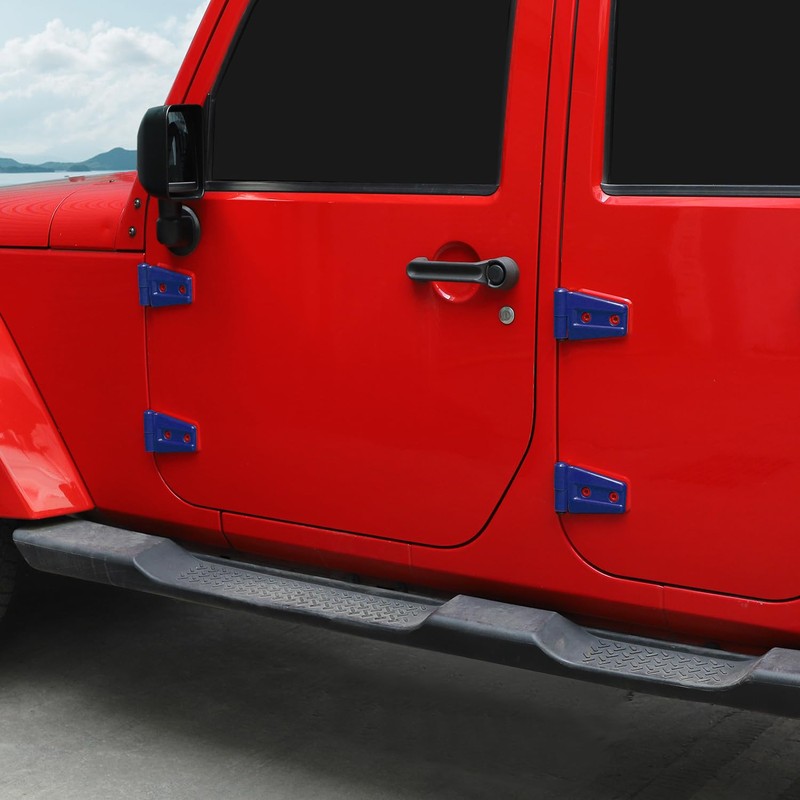 RT-TCZ for Jeep JK Door Hinge Covers Protector Trim Blue