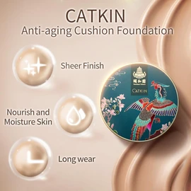 CATKIN Creme Foundation, Opaque Powder Foundation Face Makeup with Refill, 2 x 13 g, Natural (C01)