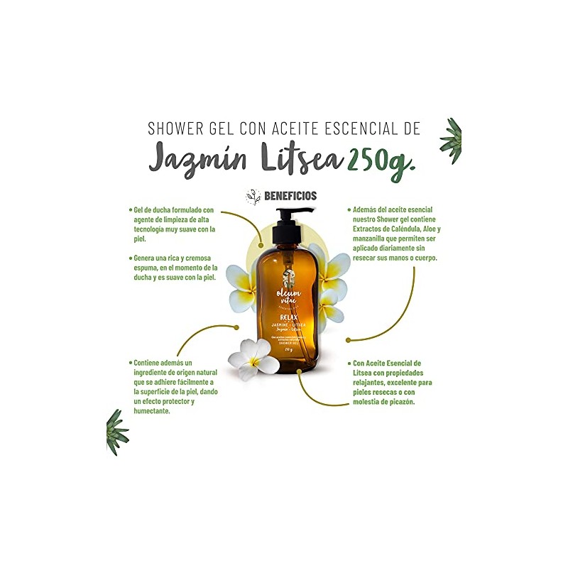 OLEUM VITAE Kit Cuidado de la Piel Jazmín-Litsea. Con Aceite