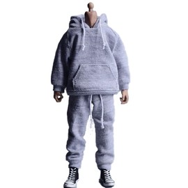 Meetoget 1/12 Scale Male Figure Doll Daily Sports Clothes for 6 inchAction Figure PM003US,Grey