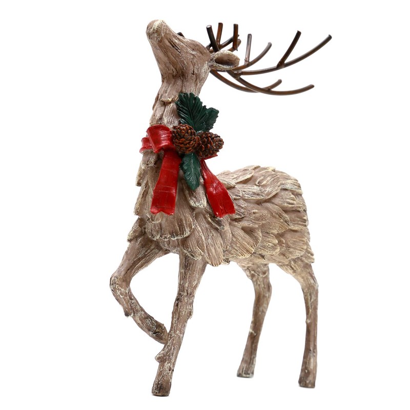 Topadorn Resin Holiday Deer Tabletop Holiday Figurine Christmas Decorative,2 Pack