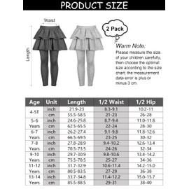 Resinta 2 Pack Girls Pants School Uniform Pants Warm Leggings Stretchy Ruffle Leggings with Skirt 4-14 Years