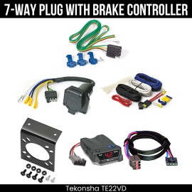 Tekonsha 7-Way Trailer Wiring Kit + Brake Control For 04-07 Ford Econoline Van