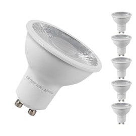 Crompton Lamps LED GU10 Spotlight 5W Thermal Plastic 3000K Warm White 38° Clear (50W Eqv)