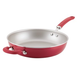 Rachael Ray Create Delicious Deep Nonstick Frying Pan / Fry Pan / Skillet - 12.5 Inch, Red