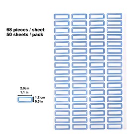 3400 Pack 1.1" x 0.5" White Labels Stickers for Writing, Price Stickers-Product Tags, Key Tags,Adhesive Label,Rectangular Stickers Color Coded Write on Labels for Organizing