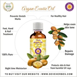 Deve Herbes Pure Argan Oil (Morrocan) (Argania spinosa) Cold Pressed 300ml (10 oz)