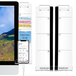 Multifunction Computer Monitor Memo Board - TransMemo Creative Monitor Side Panel with Phone Holder Suitable for Office Home Desktop 1 Set (Left and Right)