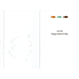 Pictura Orange, Green and Brown Foil Fish on Line Father's Day Card for Someone Special