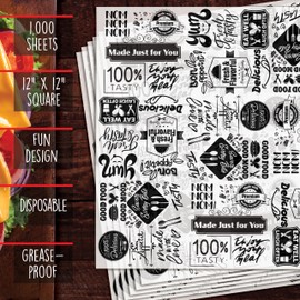 Better Kitchen Products 1,000 Count Deli Dry Wax Paper Sheets, 12 x 12 inch, Greaseproof Newsprint Deli Wrap for Foodservice, Food Basket Liners, Disposable Grease Proof Liners for Food Concession