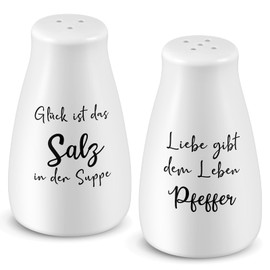 Geiserailie Salt and Pepper Shakers Wedding Gift Set with Salt and Pepper Sticker Wedding Gift Ideas for Bride and Groom Housewarming Gifts for Home