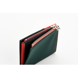 ROIK Wallet for Men or Women, 100% Cowhide Leather with RFID Protection, Lightweight and Small, Mini Wallet and Coins, Slim Wallet Zip Coin, coral red, Minimalist