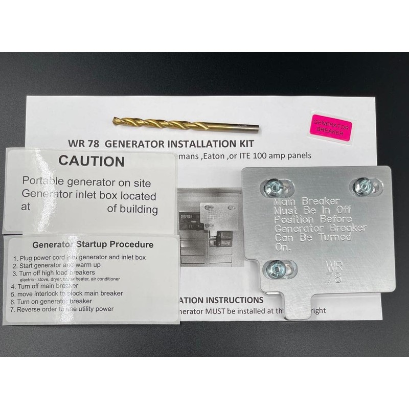 Wired Rite Generator Interlock WR-78, Electric Start, Compatible with Siemens/Eaton