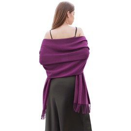 RIIQIICHY Women's Winter Scarves Scarves Winter Scarf Cuddly XXL Women's Scarf Pashmina Autumn Women Scarf with Fringes, purple