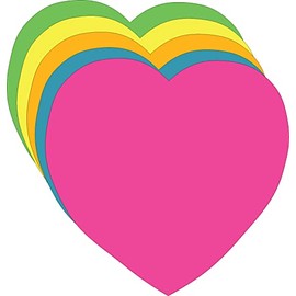 31 Pcs Heart Neon Bright Assorted Color Large Cut-Outs 5.5in Cardstock for Valentine's Day Decorations Holiday Décor Crafts Kids’ Love Peace School Craft Projects Classroom Preschool Made in The USA