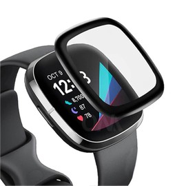 Kicvbnco 3 Pack For Versa 3 Screen Protector watch film [HD Clear] Versa3 / Sense 3D Curved Soft Smart Watch Protective Film (Not Glass) [Ultra Shatterproof]
