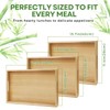Flexzion Bamboo Trays for Serving Food - 3 Pack Bamboo