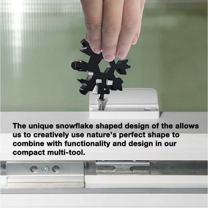18 in 1 Stainless Multi-tool Snowflake Keychain Wrench Screwdriver Bottle