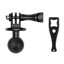 Mechrig 1" Ball Mount Adapter for Gopro Hero 13/12/11/10/9/8/7Max,Akaso EK7000/Brave 4,SJCAM,Compatible with RAM Ball Head Mounts B Size Double Socket Arm and Tripod Mount Style Mounts