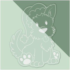 Medium 210mm 'Christmas Westie Dog' Clear Static Window Cling Sticker/Decal (White) (WC00017390)