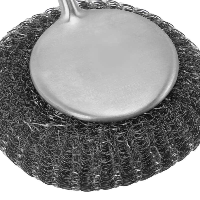Long Handle Steel Wool Scrubber Deep Clean Rustproof Stainless Steel