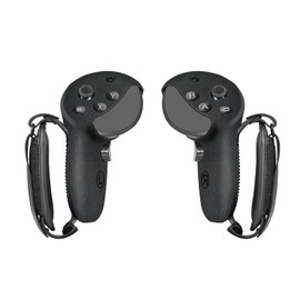 Globular Cluster Silicone Grips for Meta Quest Pro Controllers - Come with PU Leather Cushion Pad - More Comfortable (Black)