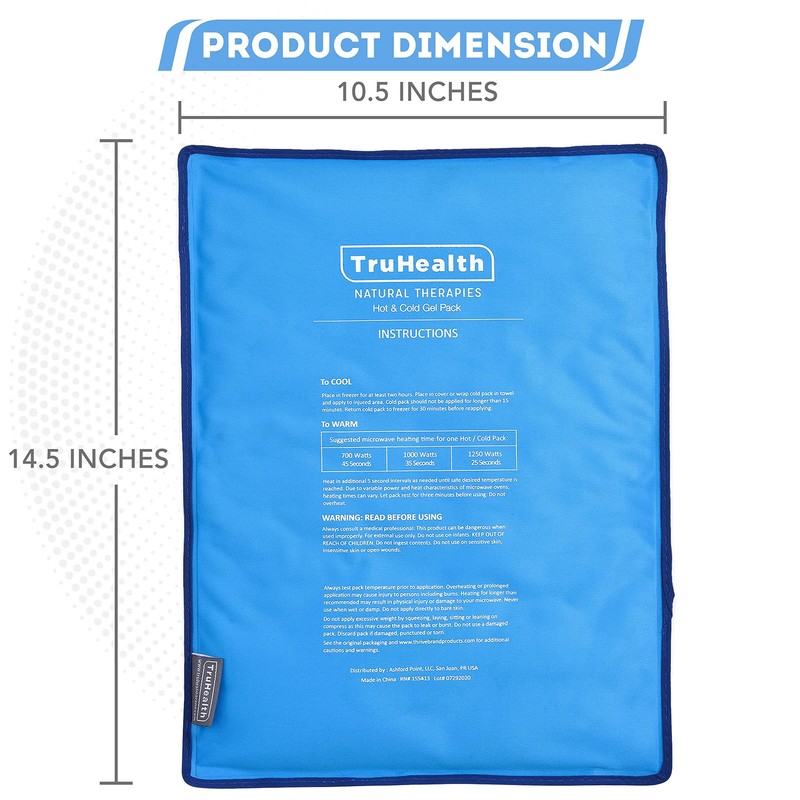 TruHealth Reusable Gel Ice Packs - Back & Hip Cold