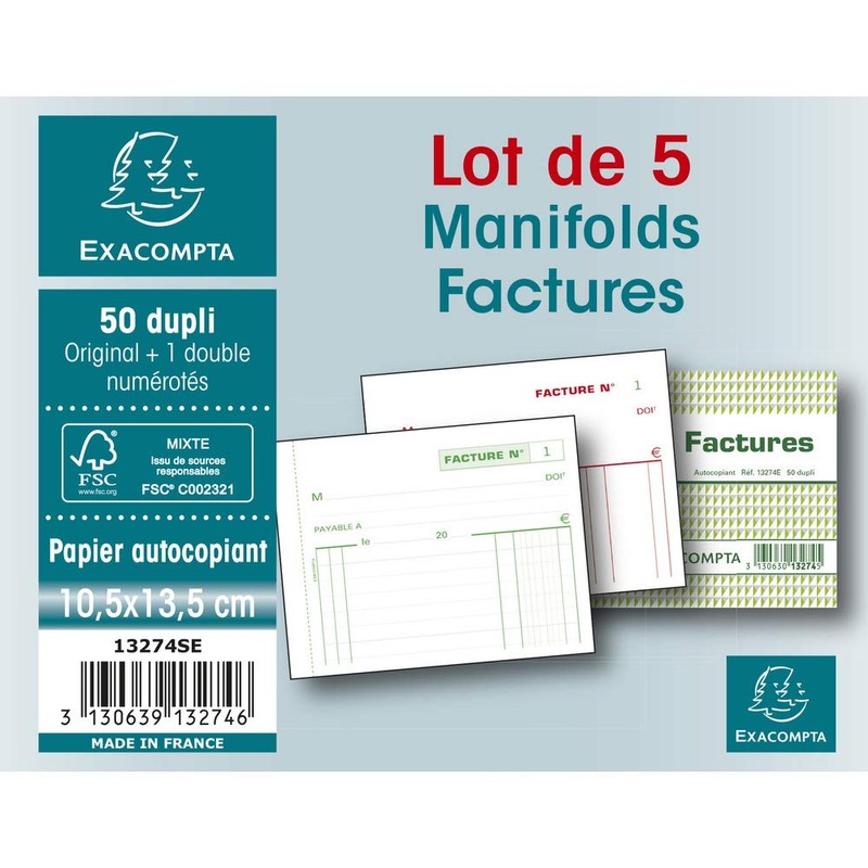 Exacompta - Ref 13274E - Commercial Invoice Form Pad (50