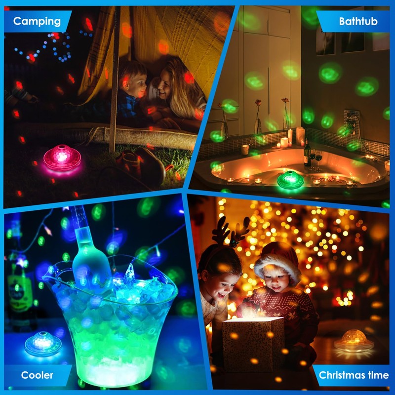 QOLNBY Floating Pool Lights, Rechargeable Pool Lights with 6 Dynamic