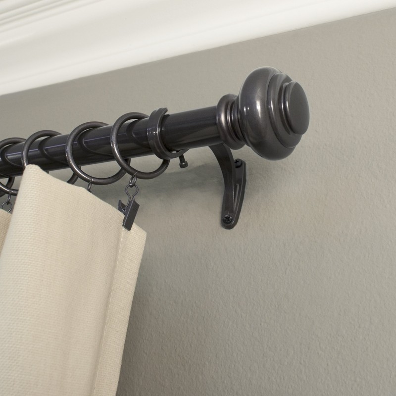 Decopolitan 1-Inch Urn Single Window Treatment Rod Set, 72 to