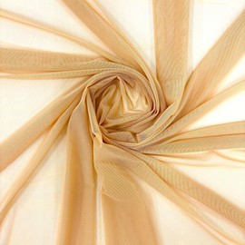 Ice Fabrics 4-Way Stretch Power Mesh Fabric by The Yard - 60" Wide Nylon Spandex Sheer Net - Breathable & Stretchy Mesh Fabric for Sewing Activewear, Dresses, Crafts - Nude - 1 Yard