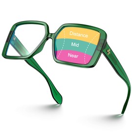 VISOONE Oversized Progressive Multifocal Anti-Fog Reading Glasses with Blue Light Blocking Fashion Readers Women Harvard