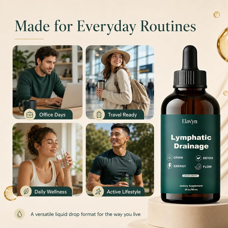 ELAVYN Lymphatic Drainage Drops, Maximum Potency Formula,Fluid Retention