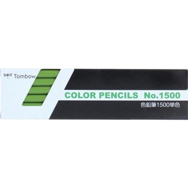 Tombow Pencil Colored Pencils, 1500 Single Color, Yellow Green, 1 Dozen 1500-06