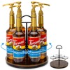 SUNNEKO Rotating Coffee Syrup Organizer Hold 6 Bottles, Wood Coffee