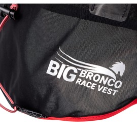 UltrAspire Big Bronco Lightweight Running Race Vest - Pitch Black/Red, Large (43"-46")