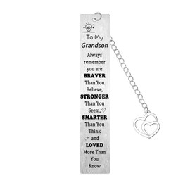 Grandson Bookmark Gifts for Grandson Gifts from Grandma Grandad Graduation Inspirational Gifts for Grandson Christmas Present Encouraging Graduation Gifts Bookmark (Grandson Bookmark)
