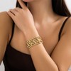 LXSSLY 5Pcs Silver Bead Bracelets Set for Women,14K Gold Plated