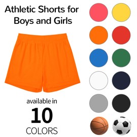 Dreammonkey - Pantalones cortos de baloncesto para niños y niñas, tallas 2T a jóvenes, Anaranjado Neón, 8 Años