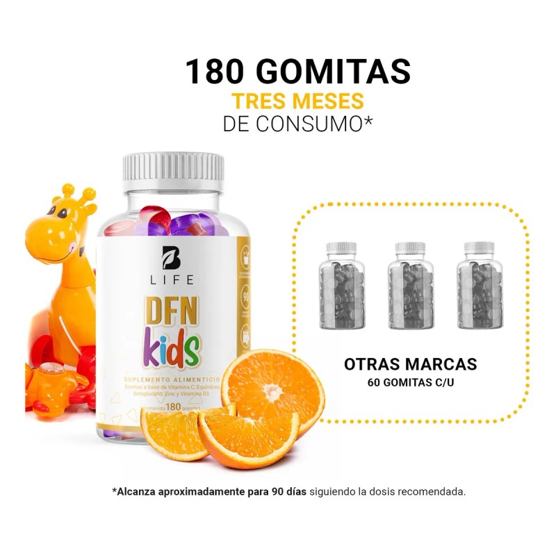 Sistema Inmune Niños 180 Gomitas Veganas Sin Azúcar B Life.